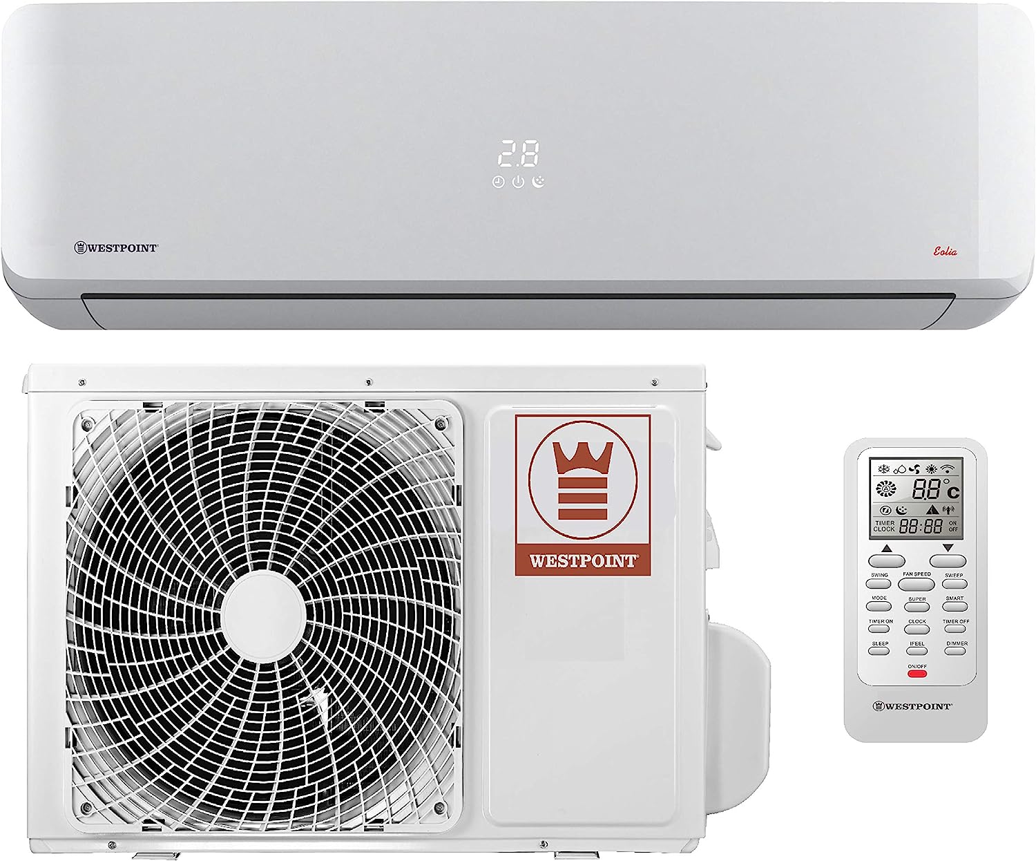 81Ax2A+bMFL._AC_SL1500_ Westpoint 1 Ton Split Air Conditioner R410, 12000 BTU White Color Model - WST-1221.L