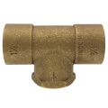 1-1/4" x 1-1/4" x 1" C x C x F Cast Brass Tee (Lead Free)