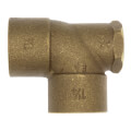 1-1/4" x 3/4" x 1-1/4" C x F x C Cast Brass Tee (Lead Free)
