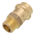1/2" Copper Press x 3/8" MIP DZR Brass Transition Adapter (Lead Free)