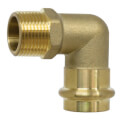 1/2" Copper Press x 3/8" MIP Forged DZR Brass Transition Elbow (Lead Free)