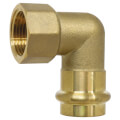 1/2" Copper Press x 3/8" FIP Forged DZR Brass Transition Elbow (Lead Free)